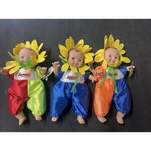 Anne Geddes 1999‎ Sunflower Babies 5in Dolls With Tags Collectable Cute